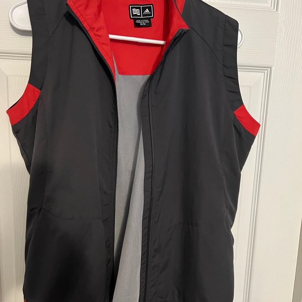 Adidas Black and Orange Sleeveless Jacket